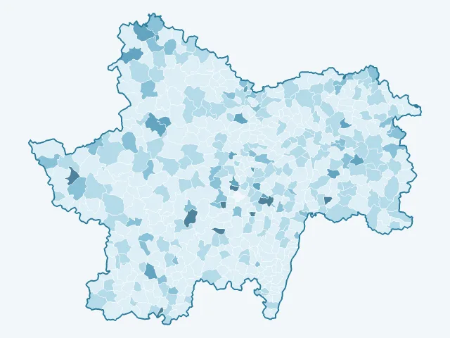 Carte du vote Nathalie Arthaud dans la Saône-et-Loire (71)