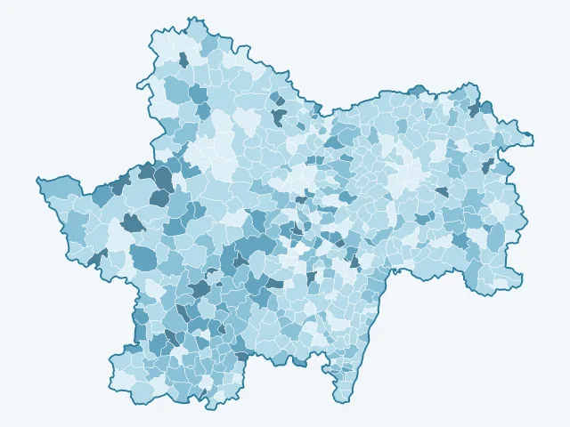 Carte du vote Valérie Pécresse dans la Saône-et-Loire (71)