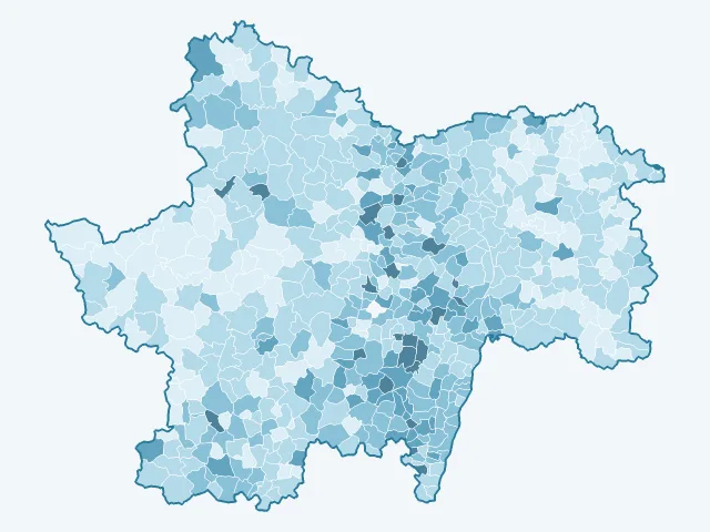 Carte du vote Yannick Jadot dans la Saône-et-Loire (71)