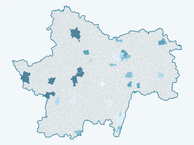 Carte du rendement locatif dans la Saône-et-Loire (71)