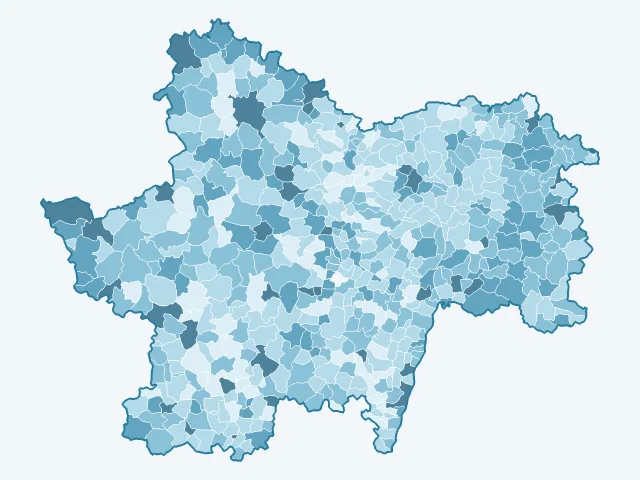 Carte du taux de chômage dans la Saône-et-Loire (71)