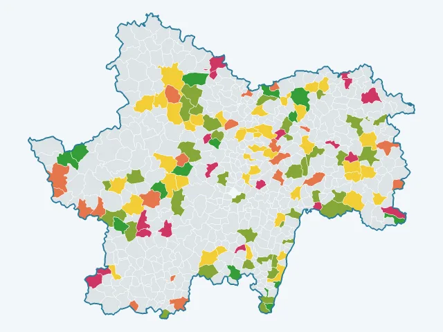 Carte de la vie pratique dans la Saône-et-Loire (71)