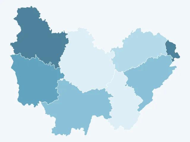 Carte du taux de chômage en Bourgogne-Franche-Comté