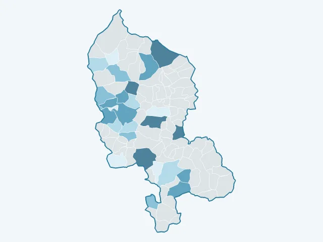 Carte de l'évolution des prix immobiliers dans le Territoire de Belfort (90)