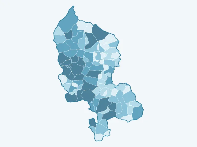 Carte du nombre d'habitants dans le Territoire de Belfort (90)