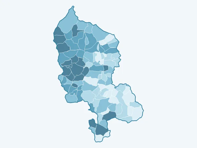Carte du vote Jean-Luc Mélenchon dans le Territoire de Belfort (90)