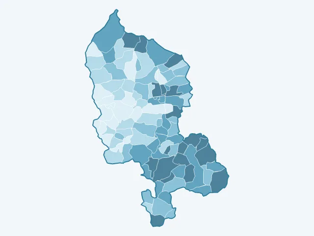 Carte du vote Marine Le Pen dans le Territoire de Belfort (90)