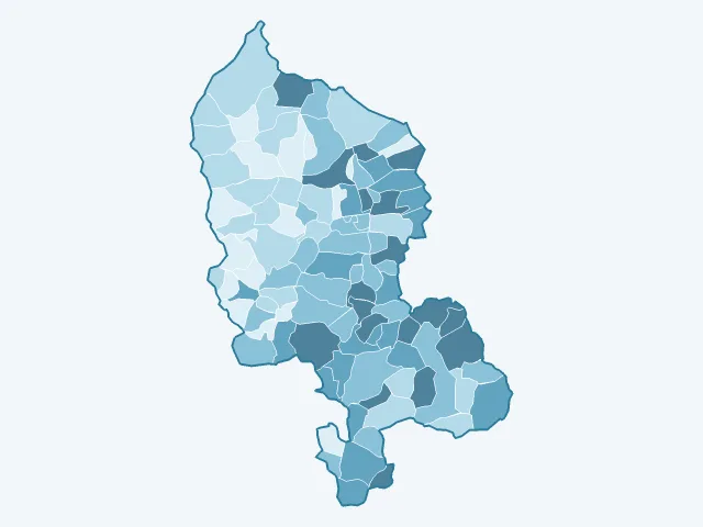 Carte de la population active dans le Territoire de Belfort (90)