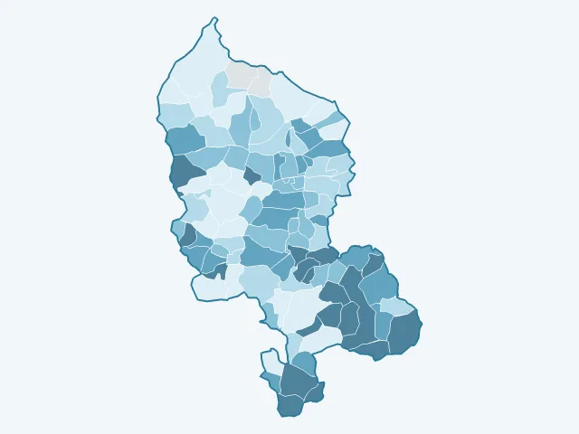 Carte du revenu moyen dans le Territoire de Belfort (90)
