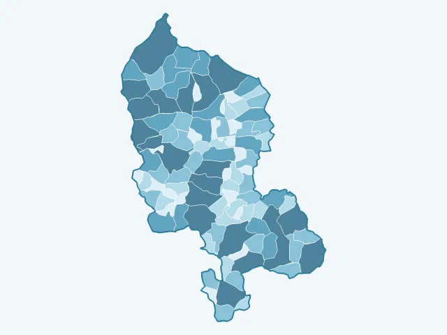 Carte de la superficie dans le Territoire de Belfort (90)
