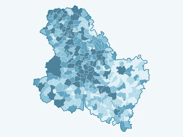 Carte du nombre d'habitants dans l'Yonne (89)