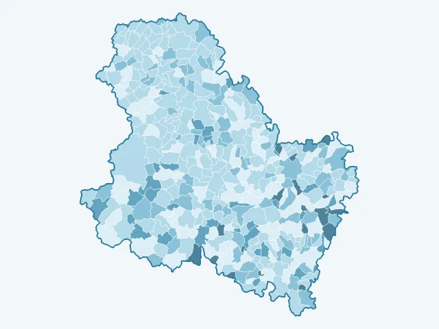 Carte du vote Fabien Roussel dans l'Yonne (89)