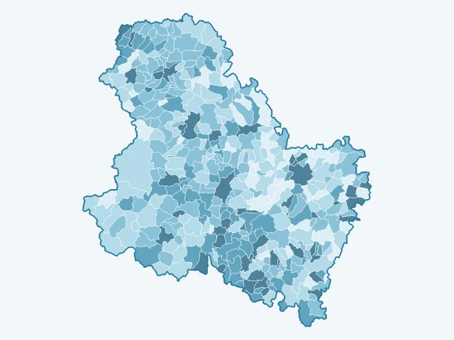 Carte du vote Jean-Luc Mélenchon dans l'Yonne (89)