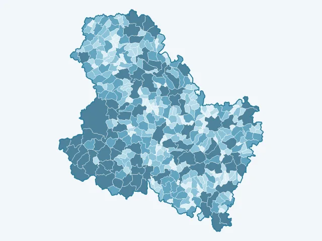 Carte de la superficie dans l'Yonne (89)