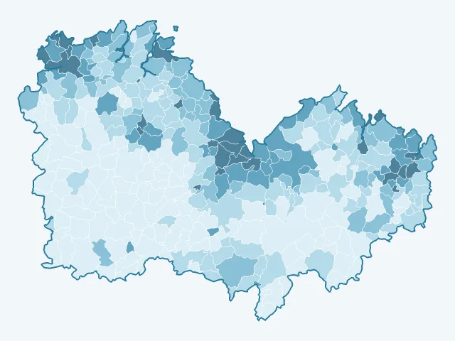 Carte de la densité de population dans les Côtes-d'Armor (22)