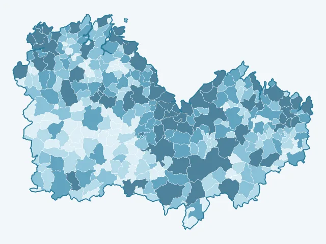 Carte du nombre d'habitants dans les Côtes-d'Armor (22)