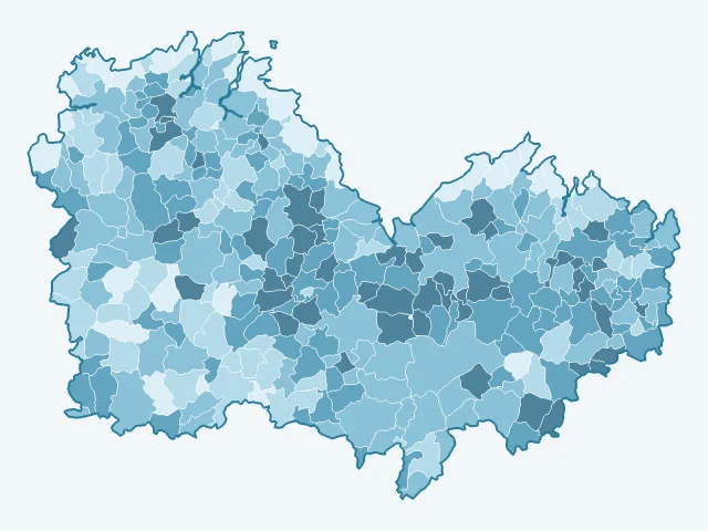 Carte de la population active dans les Côtes-d'Armor (22)