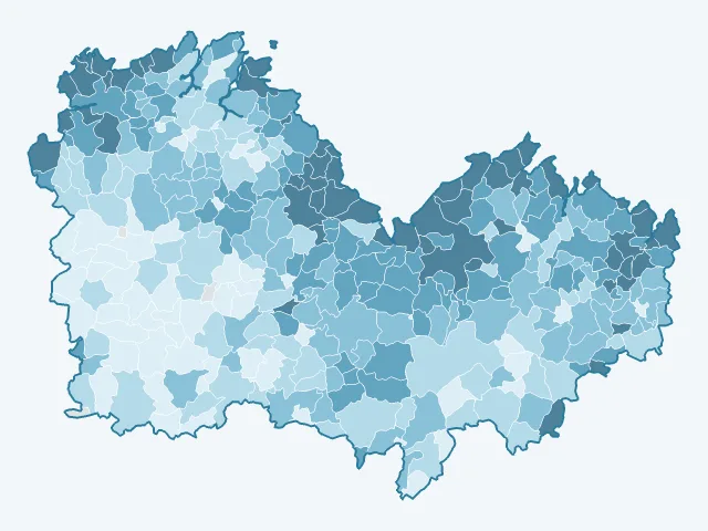 Carte du revenu moyen dans les Côtes-d'Armor (22)