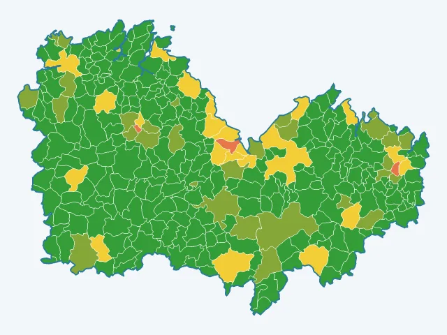 Carte de l'indice de tranquillité dans les Côtes-d'Armor (22)
