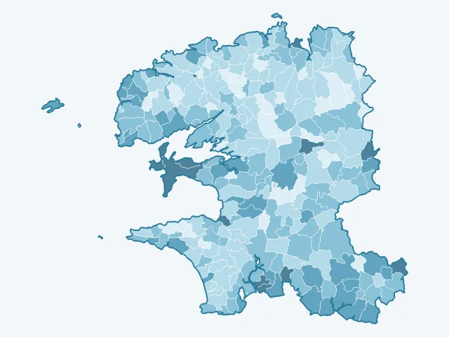 Carte du vote Éric Zemmour dans le Finistère (29)