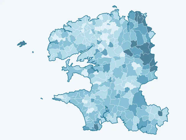 Carte du vote Fabien Roussel dans le Finistère (29)