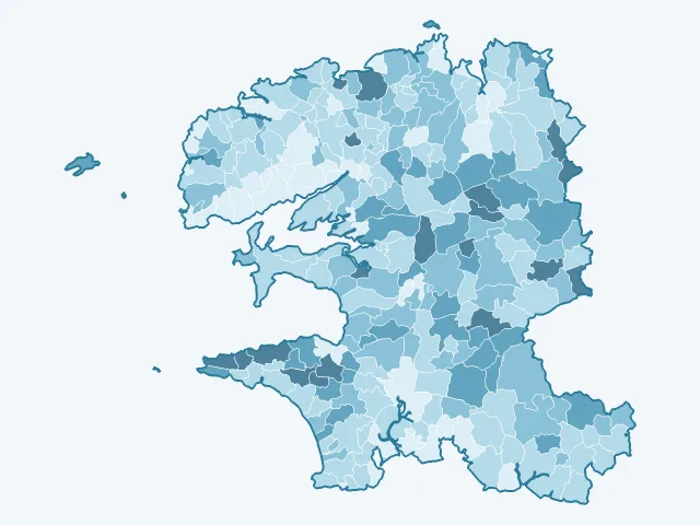 Carte du vote Jean Lassalle dans le Finistère (29)