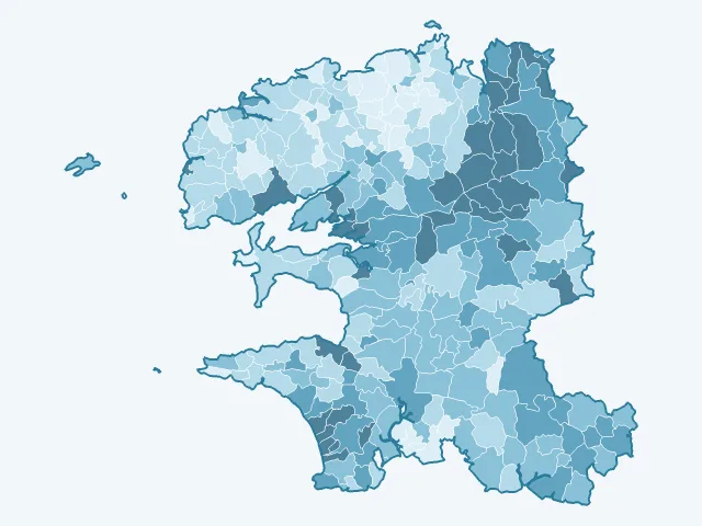 Carte du vote Jean-Luc Mélenchon dans le Finistère (29)