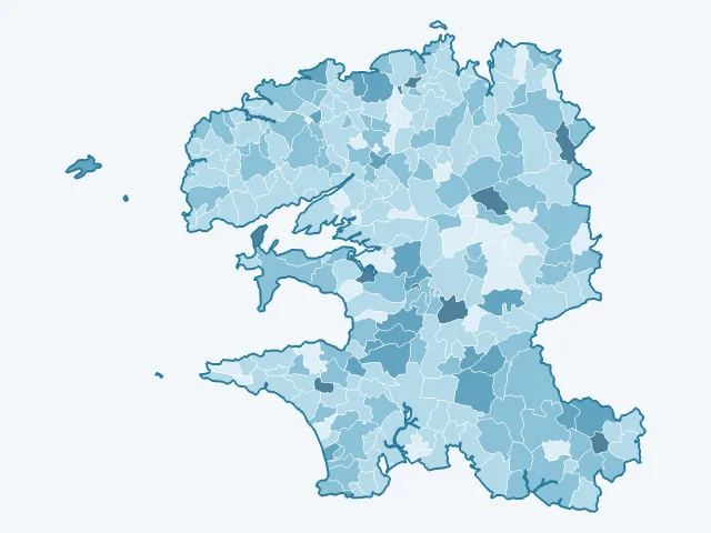 Carte du vote Nathalie Arthaud dans le Finistère (29)