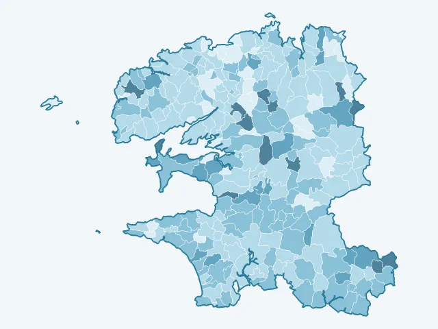 Carte du vote Nicolas Dupont-Aignan dans le Finistère (29)