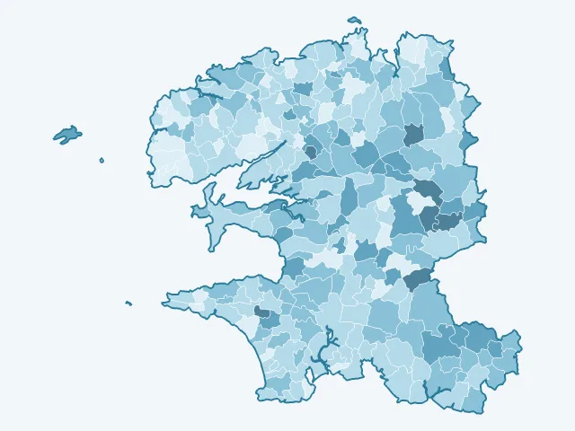 Carte du vote Philippe Poutou dans le Finistère (29)