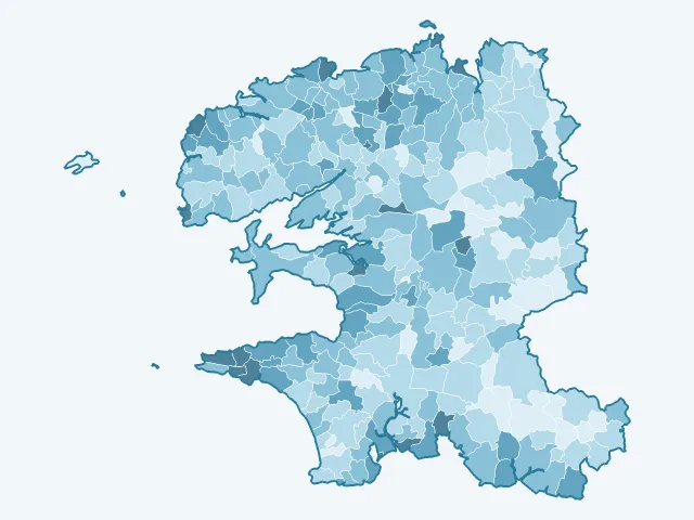 Carte du vote Valérie Pécresse dans le Finistère (29)