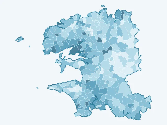 Carte du vote Yannick Jadot dans le Finistère (29)