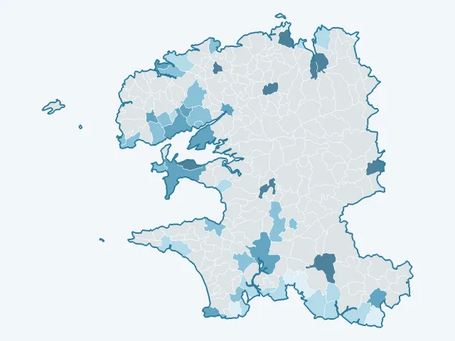 Carte du rendement locatif dans le Finistère (29)