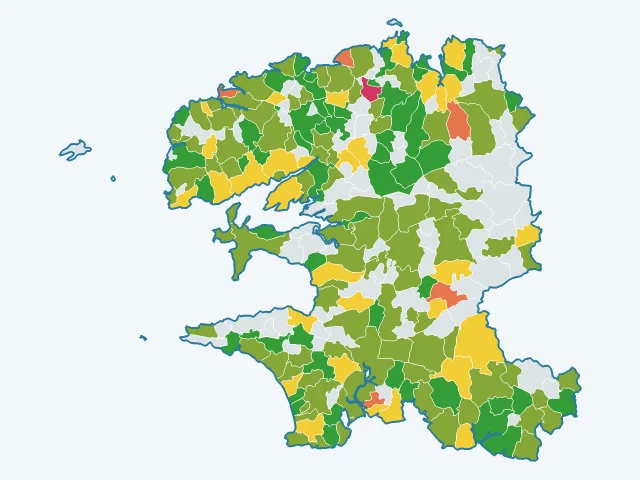 Carte du sentiment de sécurité dans le Finistère (29)