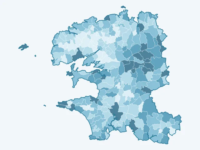 Carte du taux de chômage dans le Finistère (29)