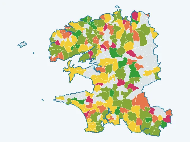 Carte de la vie pratique dans le Finistère (29)