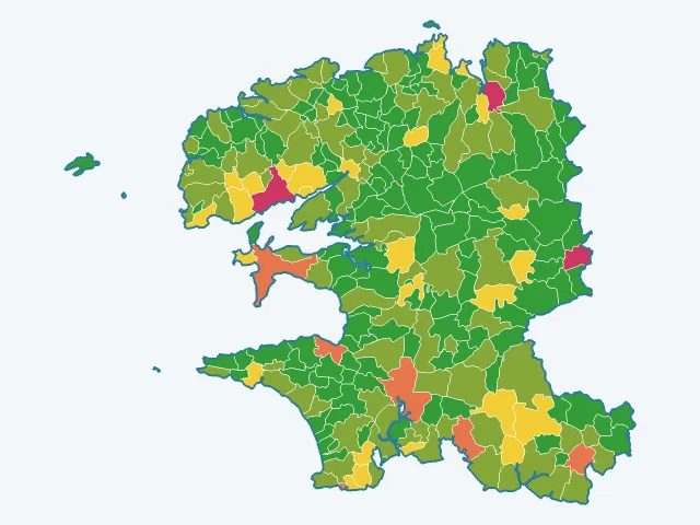 Carte des vols et dégradations dans le Finistère (29)