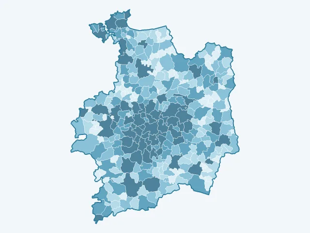Carte du nombre d'habitants dans l'Ille-et-Vilaine (35)
