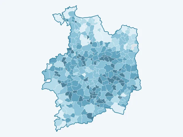 Carte de la population active dans l'Ille-et-Vilaine (35)