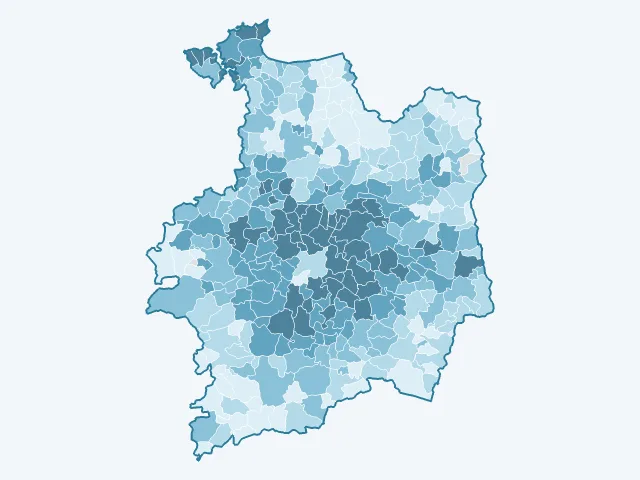 Carte du revenu moyen dans l'Ille-et-Vilaine (35)