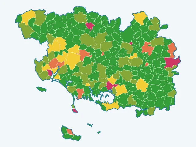 Carte des agressions physiques et sexuelles dans le Morbihan (56)