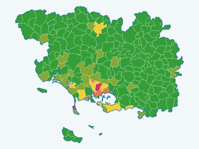 Carte des cambriolages dans le Morbihan (56)