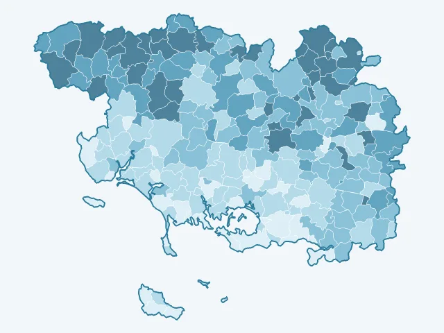 Carte des logements vacants dans le Morbihan (56)