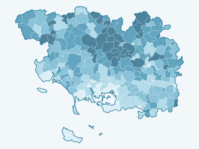Carte du vote Marine Le Pen dans le Morbihan (56)