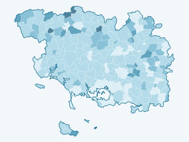 Carte du vote Nathalie Arthaud dans le Morbihan (56)