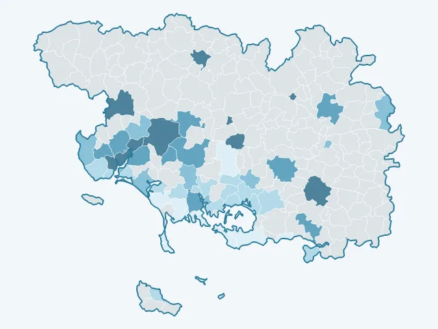 Carte du rendement locatif dans le Morbihan (56)