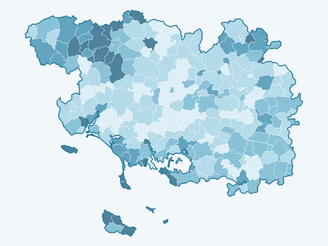 Carte du taux de chômage dans le Morbihan (56)