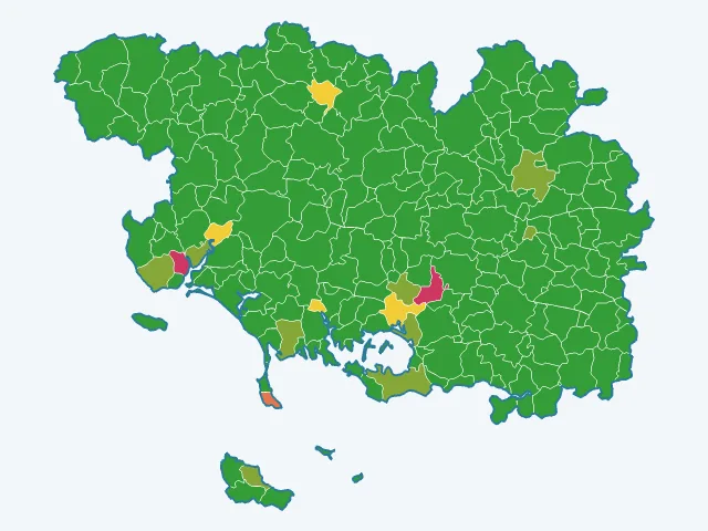 Carte des infractions liées aux stupéfiants dans le Morbihan (56)