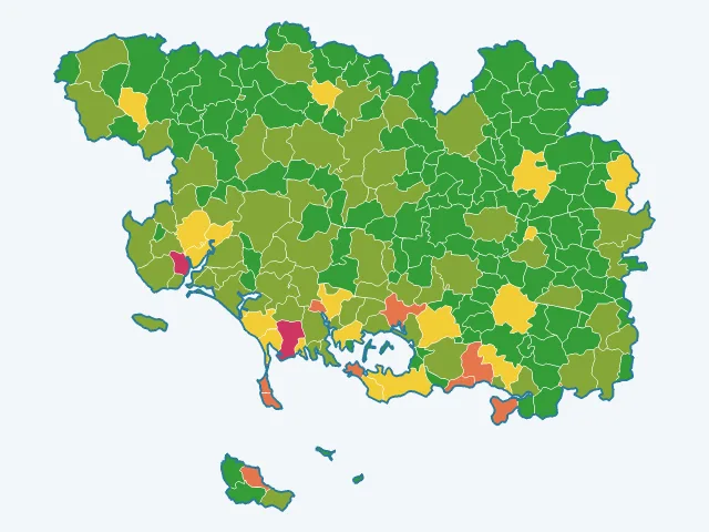 Carte des vols et dégradations dans le Morbihan (56)