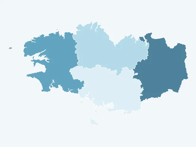 Carte du vote Jean-Luc Mélenchon en Bretagne